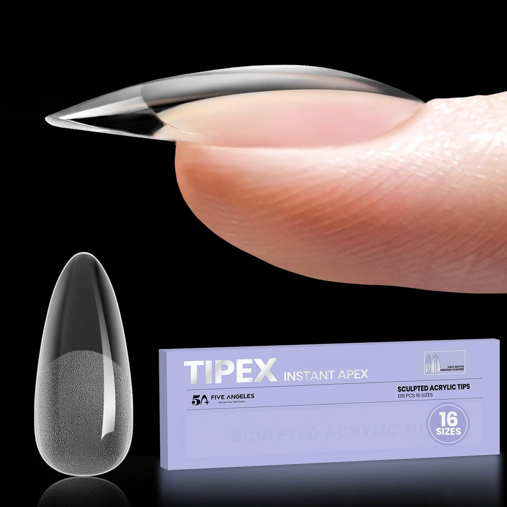 Five Angeles Tipex instant apex almond medium nails ready for fast application