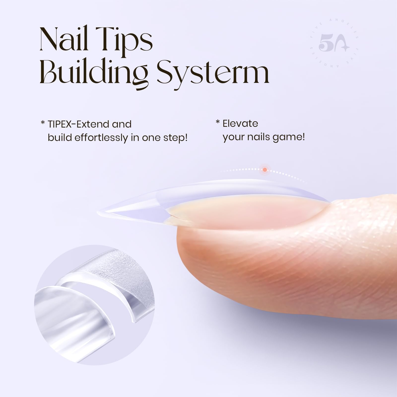 Five Angeles Tipex thick acrylic nail tips for durable wear