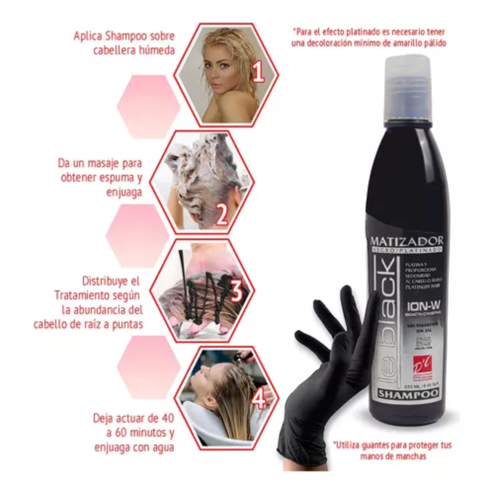 Five Brothers Le Black Purple Shampoo closeup ingredients highlights violet formula for color-safe care.