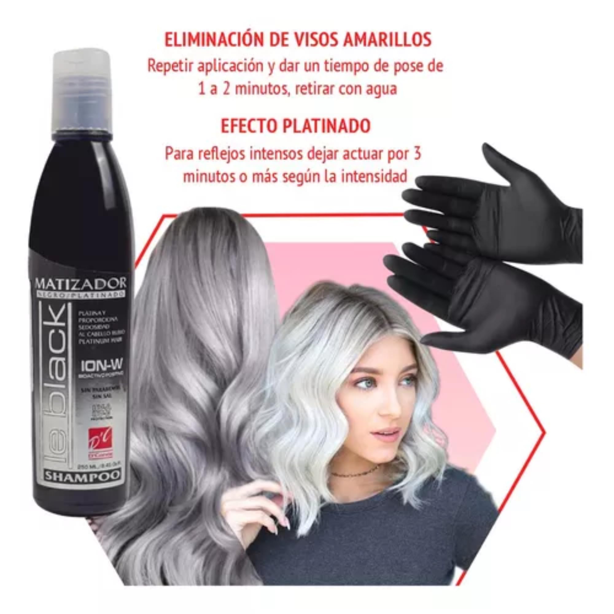 Five Brothers Le Black Purple Shampoo hair shine captures smoother, brighter blonde results.