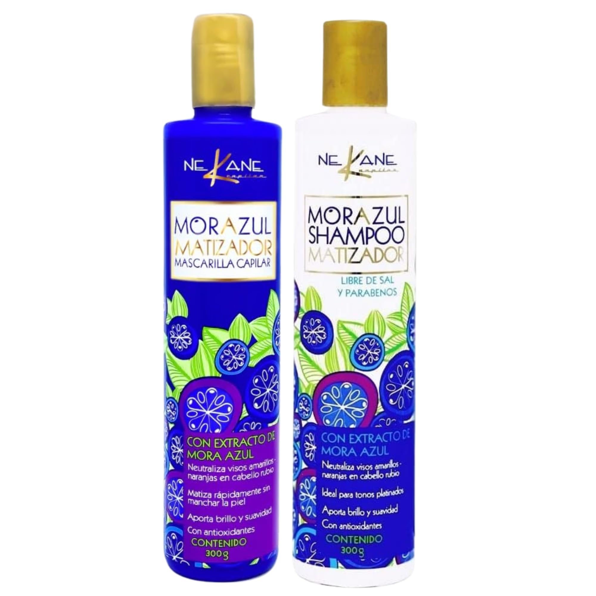 Five Brothers Nekane Azul toning shampoo bottle with violet pigments for brass neutralization.