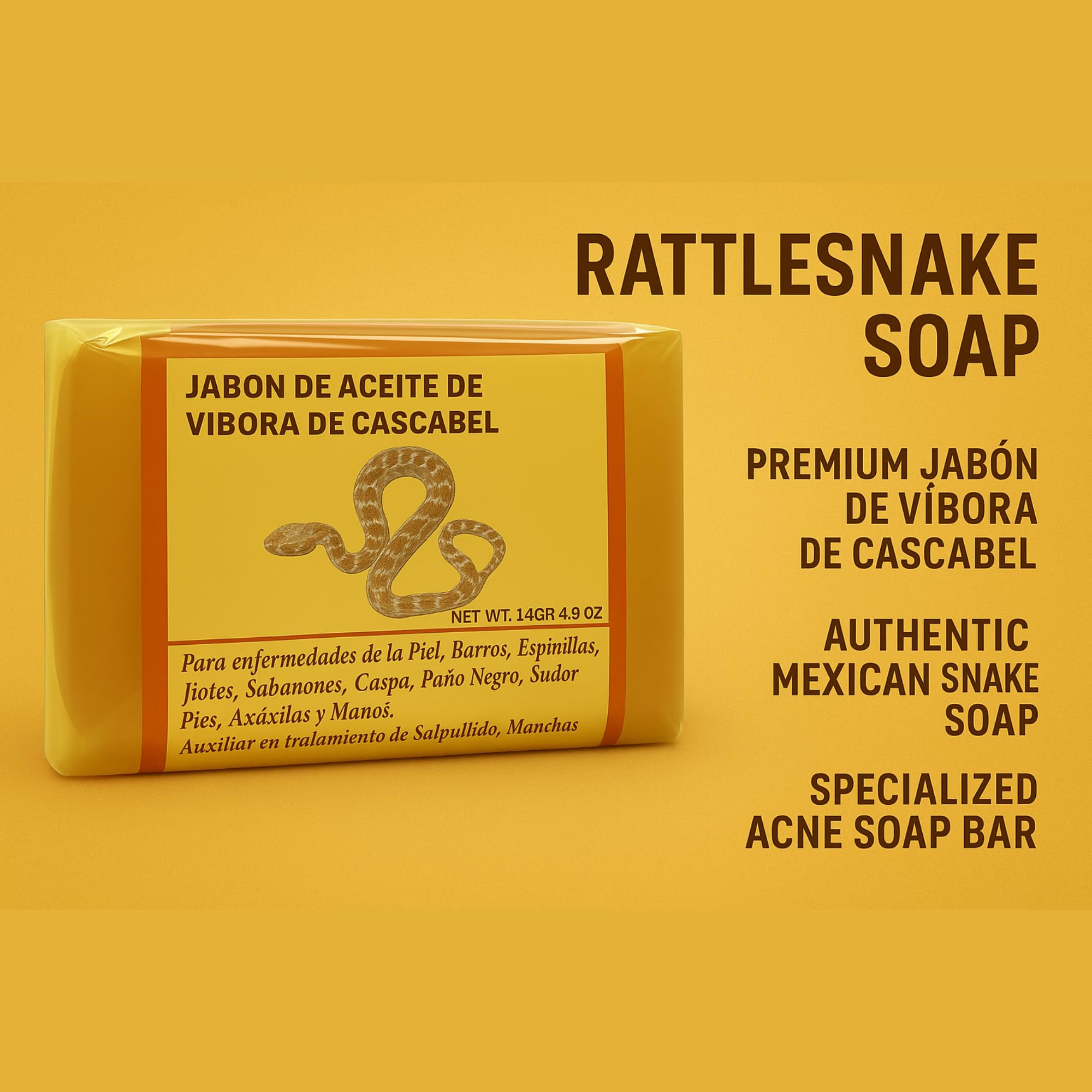 Five Brothers Rattlesnake Oil Soap ingredients close-up emphasizes natural botanicals.