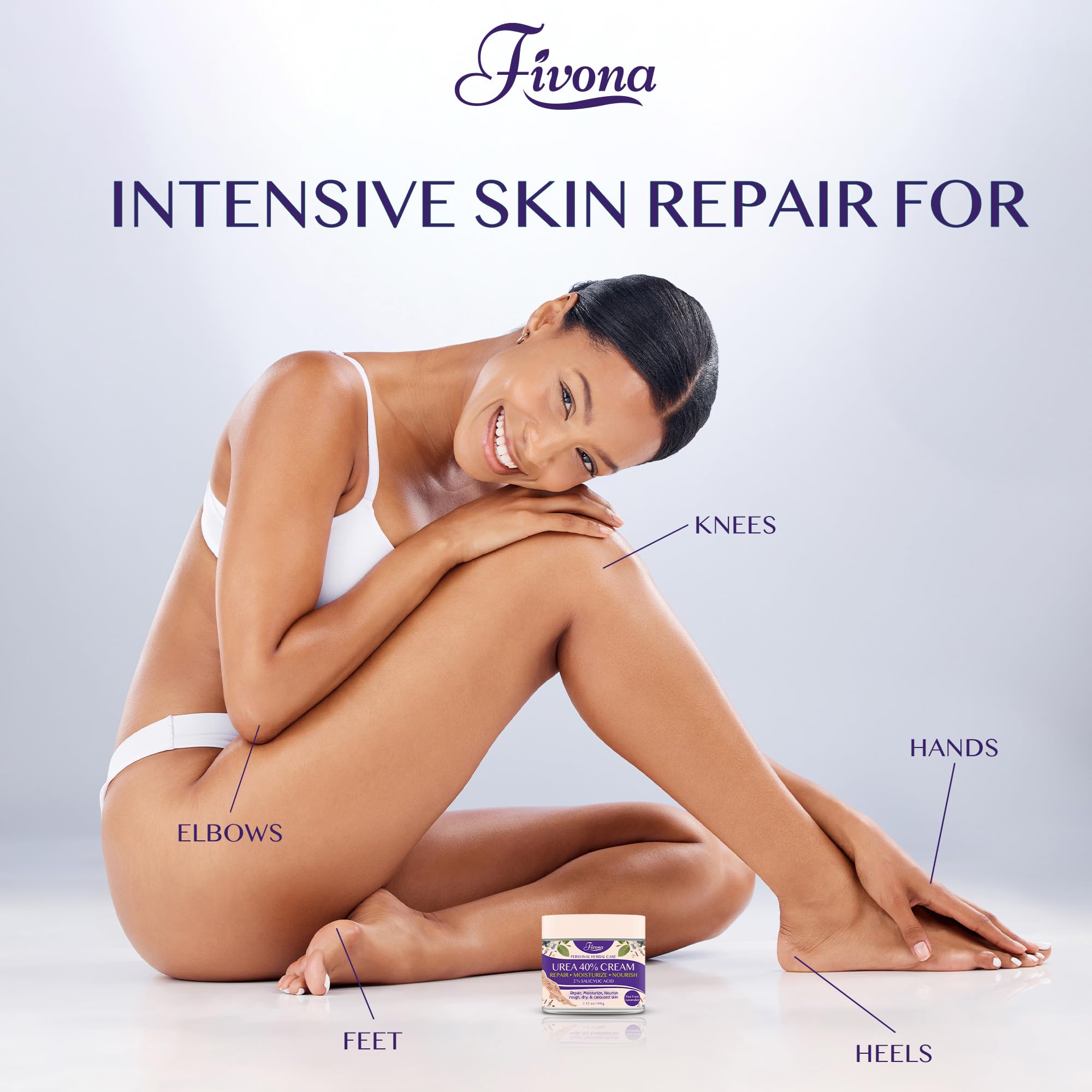 FIVONA moisture barrier image suggests long-lasting hydration on feet.
