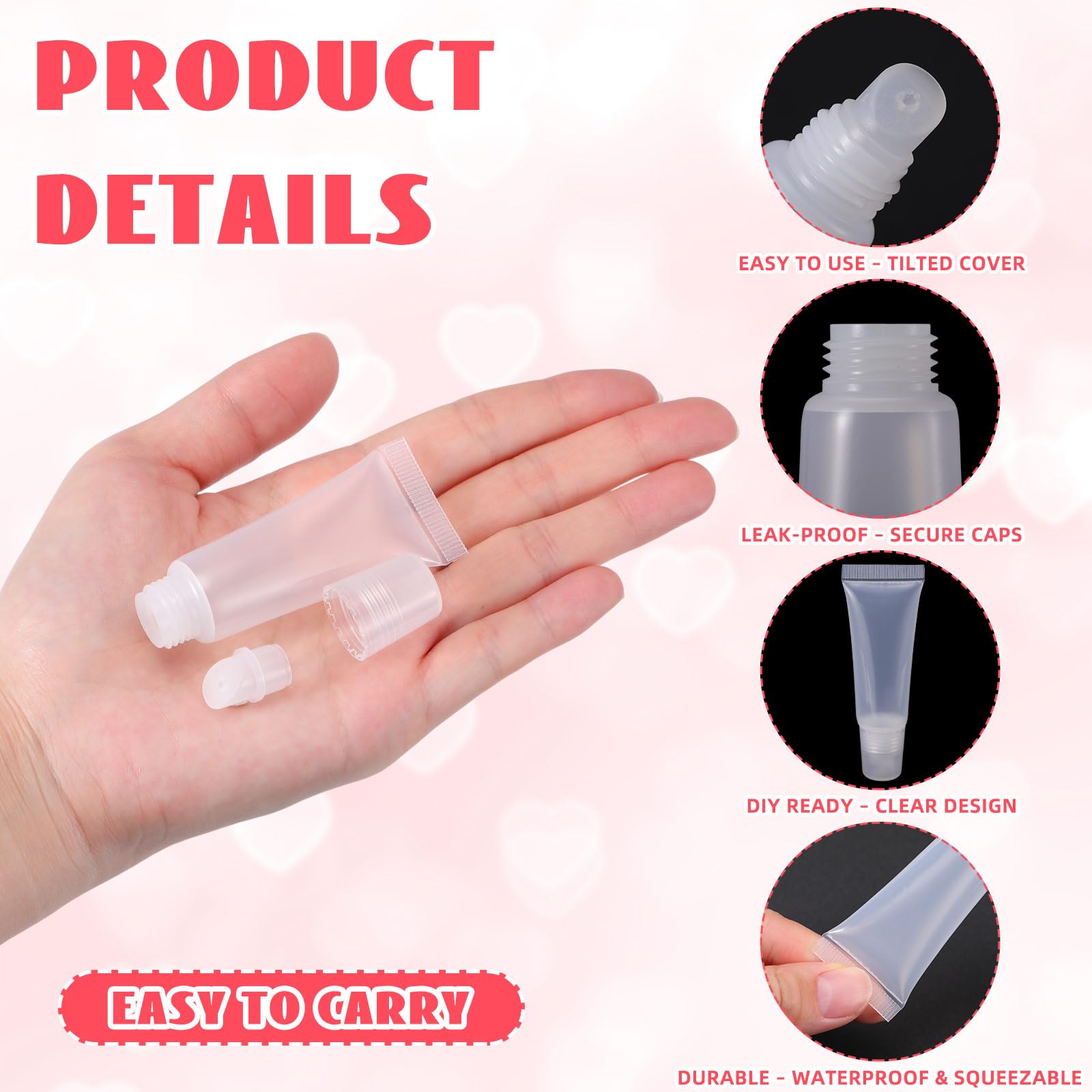 Fiwochic transparent squeeze tube 8ml preserves visibility and labeling.