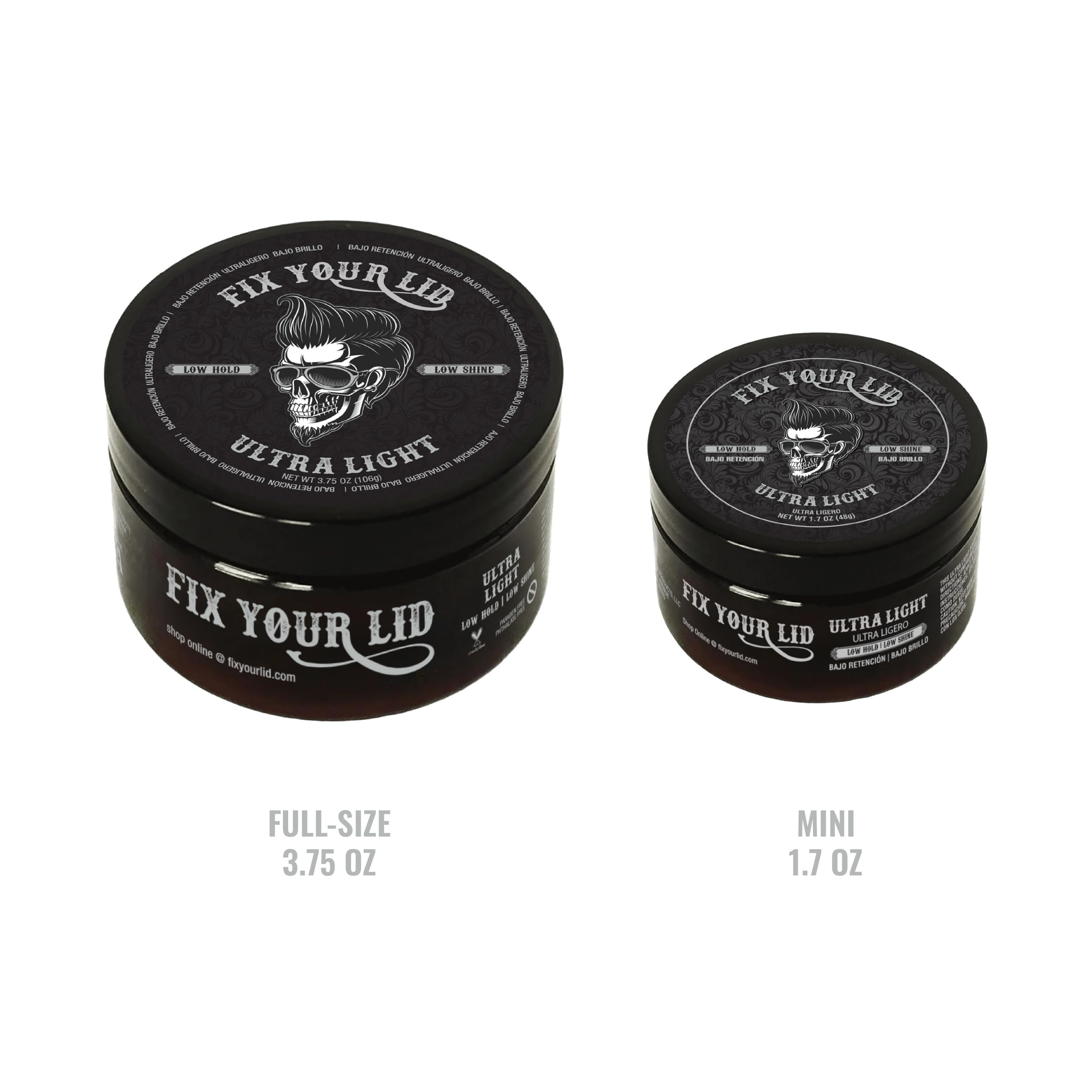 Fix Your Lid Ultra Light Pomade packaging box with clean branding
