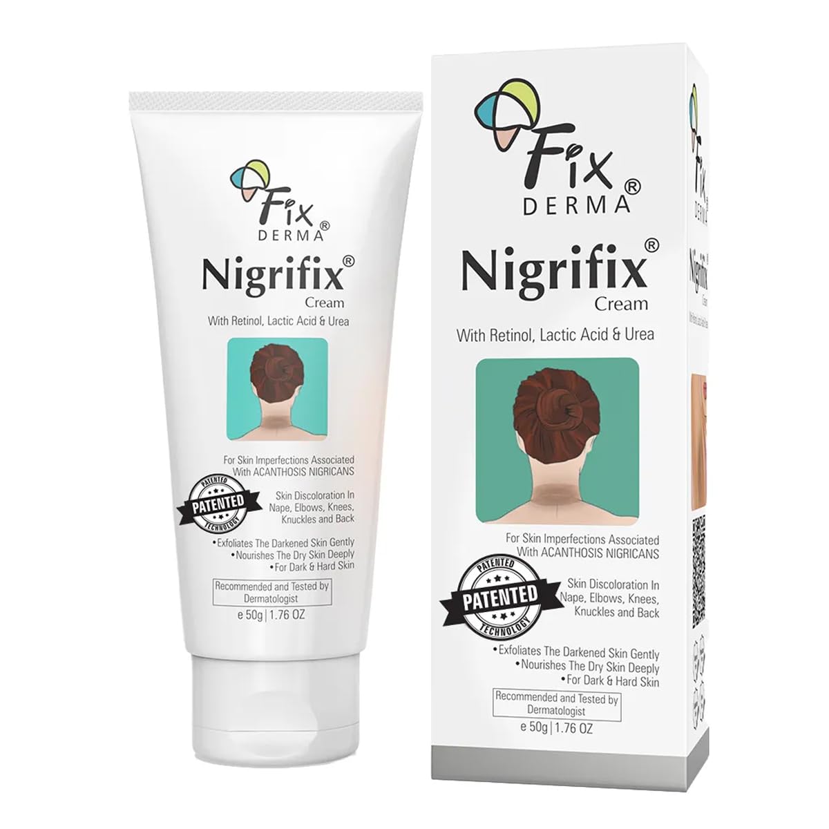 FIXDERMA Nigrifix cream bottle for at-home treatment of dark skin areas