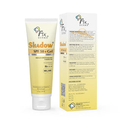 Fixderma Shadow SPF 50+ Gel packaging shown for daily sun care