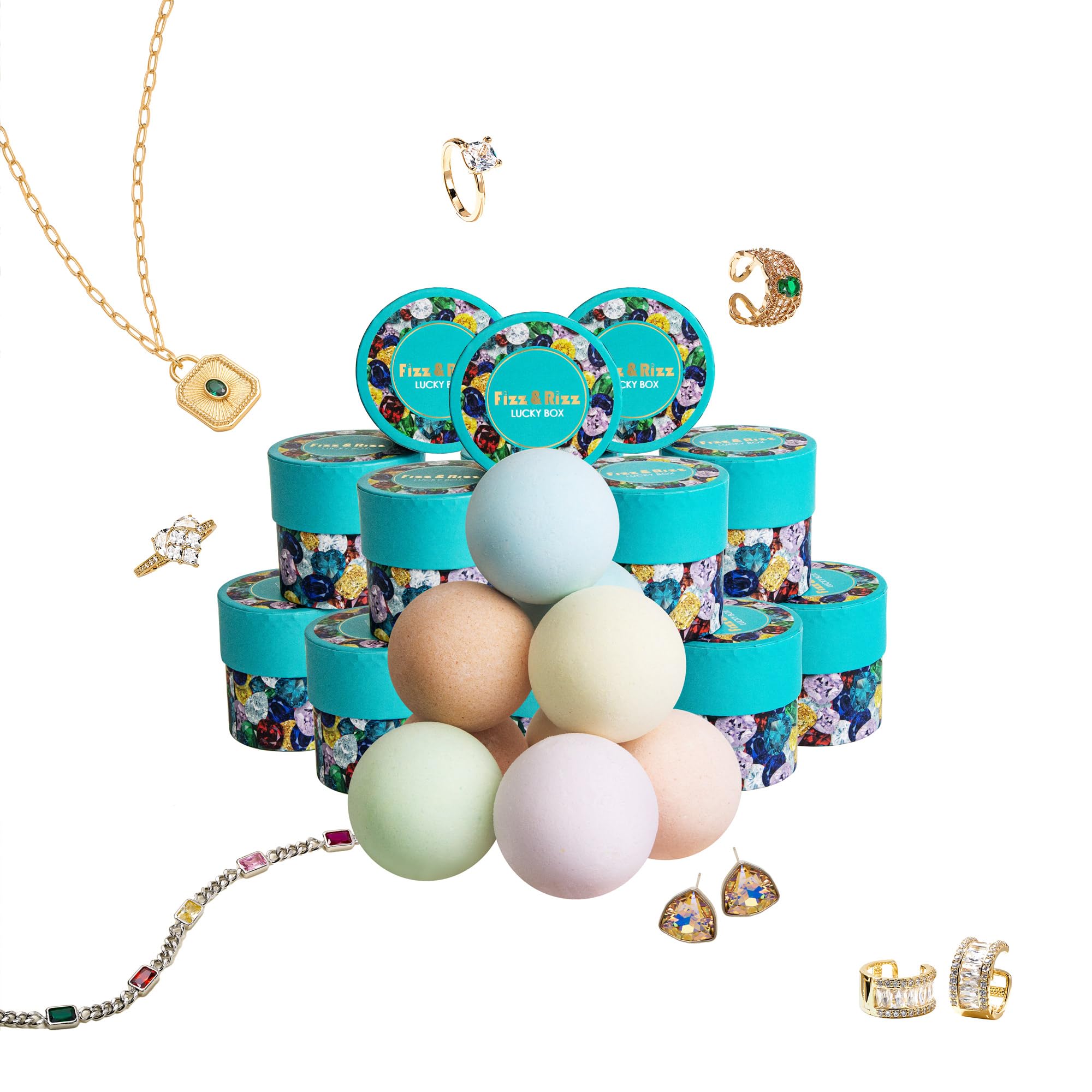 Fizz & Rizz mystery bath bomb reveals ring treasure during a luxurious bath.