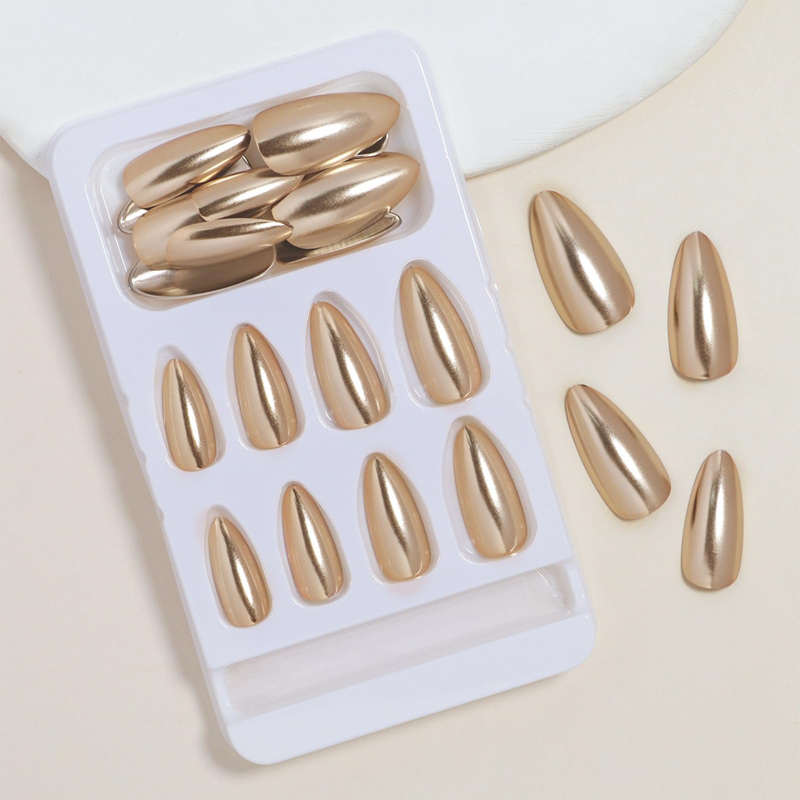 FJSMTOPl almond nail shape kit for a comfortable, reusable size fit.
