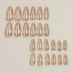 FJSMTOPl chrome metallic finish press-on nails for easy, lasting shine.