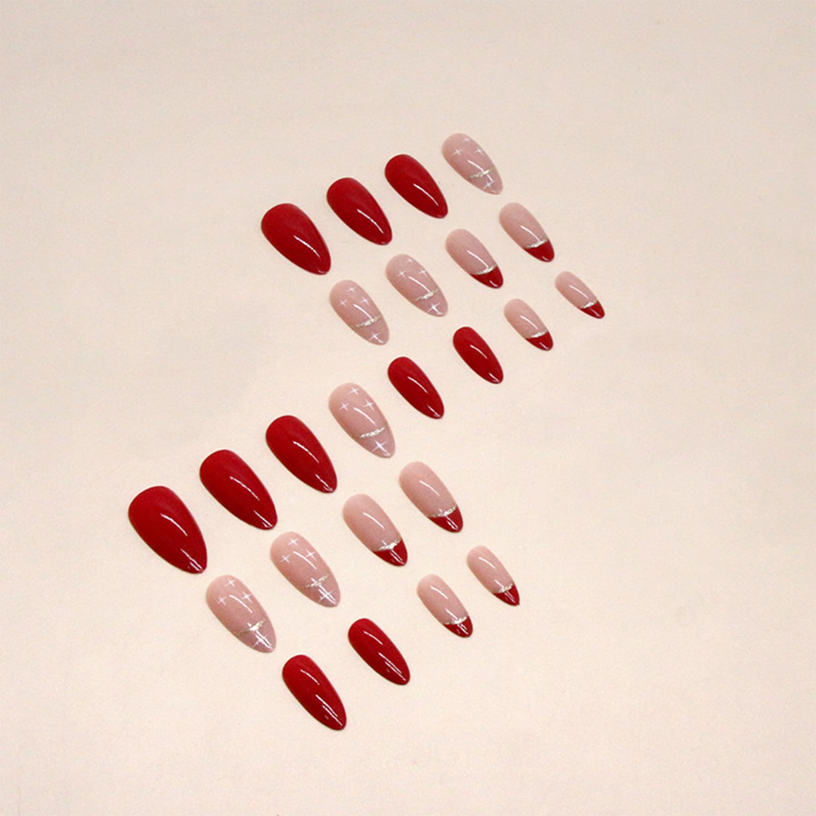 FJSMTOPl 24-piece kit with glue stickers for quick at-home manicures.