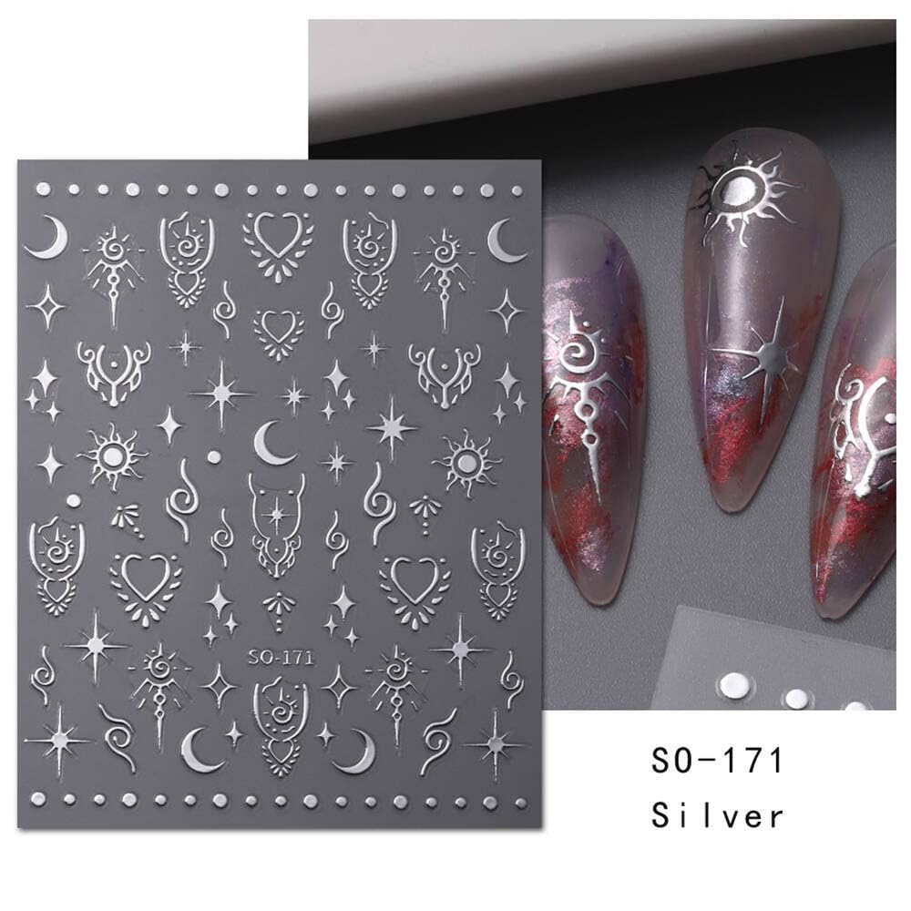 FJSMTOPl Holographic glitter stickers enhance festive nail designs