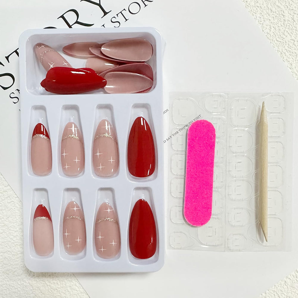 FJSMTOPl almond nails ideal for weddings, proms, and parties.