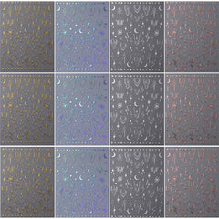 FJSMTOPl Sun Star nail art stickers with holographic shine for stylish nails