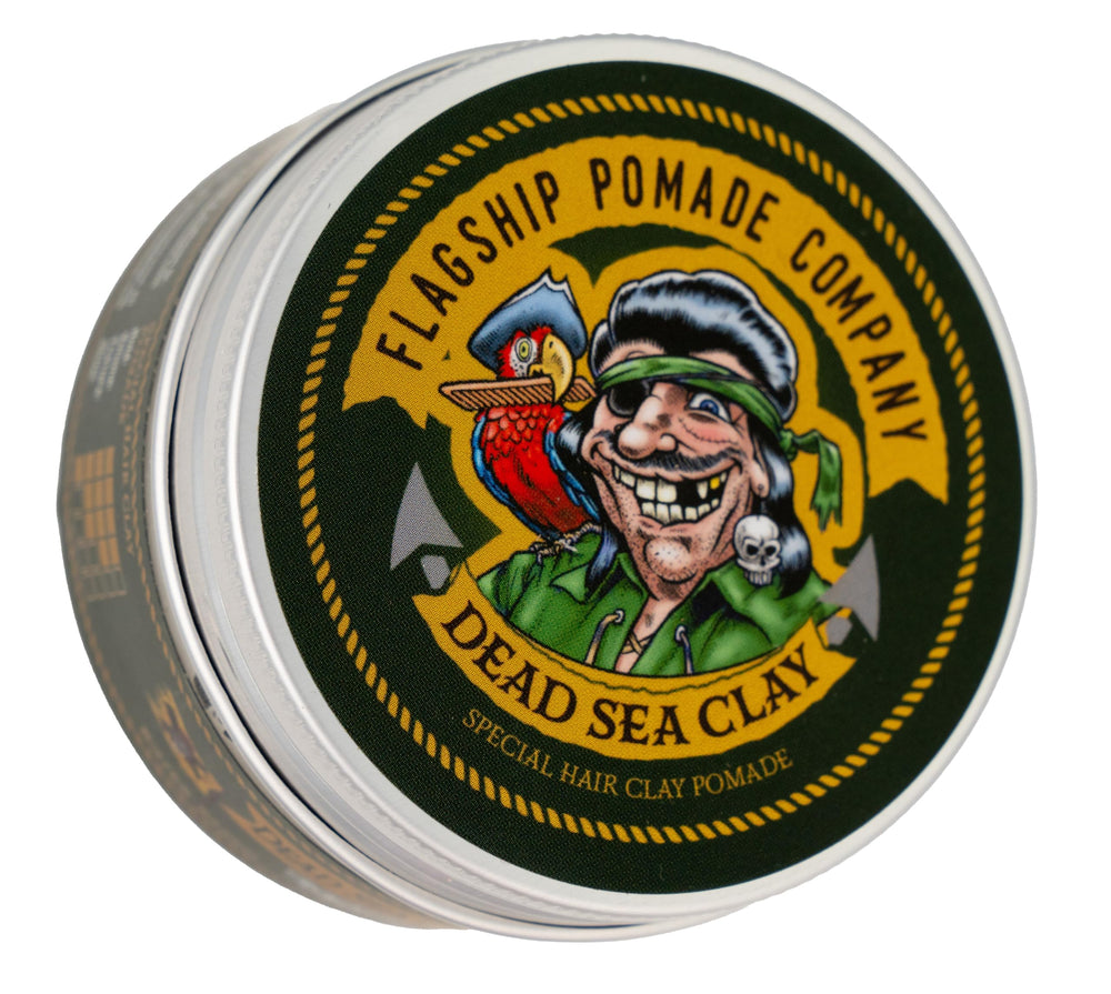 Flagship Pomade Dead Sea clay texture for natural volume and matte definition.