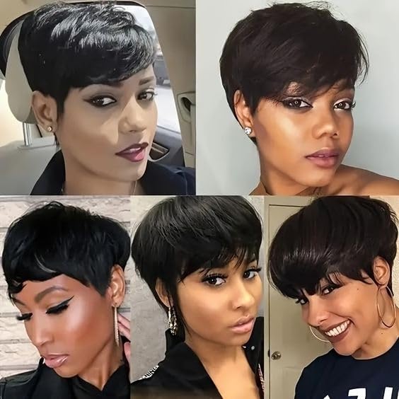 Flandi Pixie Cut Wig cap-construction highlights breathable comfort and secure fit.