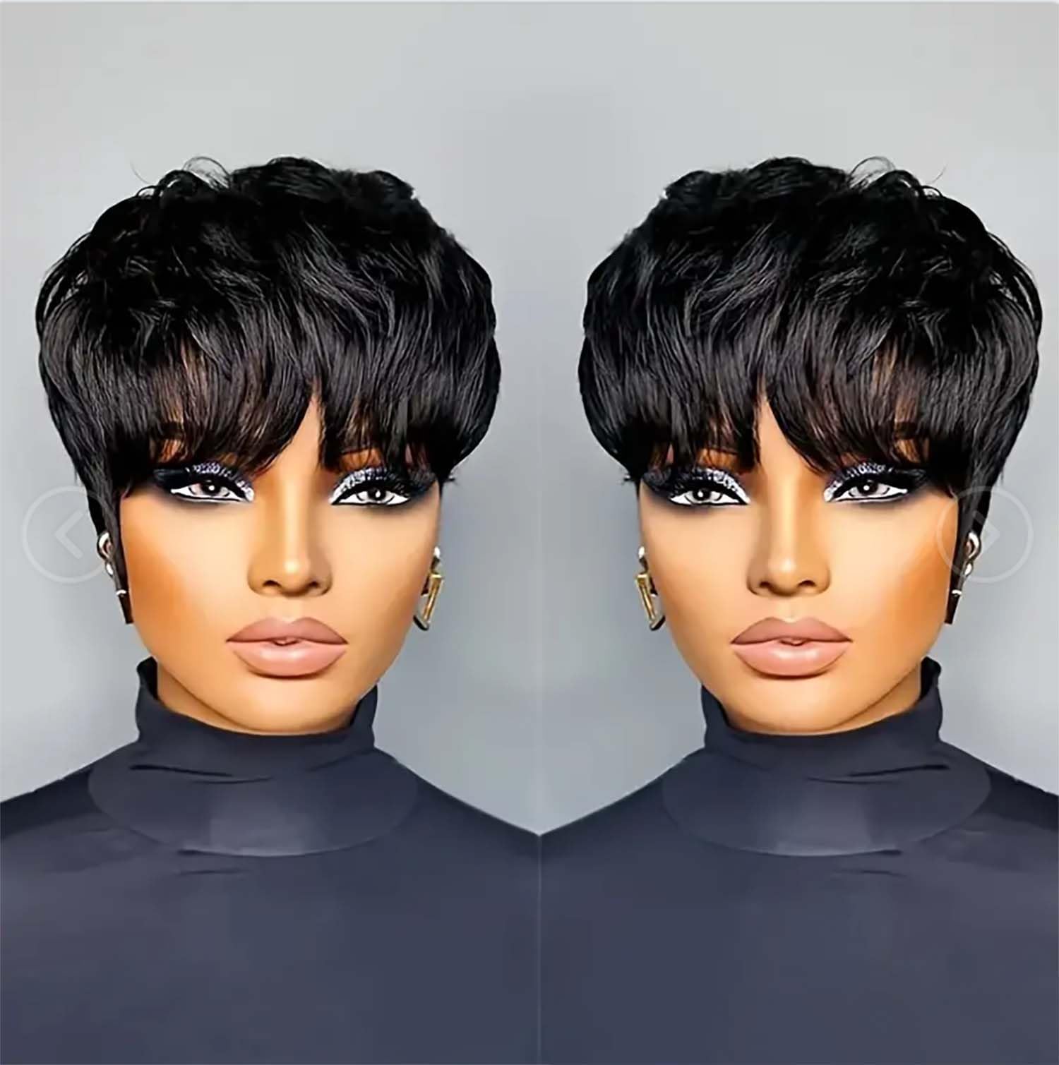 Flandi Pixie Cut Wig front view, natural volume and balanced layers for daily wear.