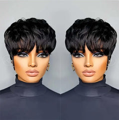Flandi Pixie Cut Wig front view, natural volume and balanced layers for daily wear.