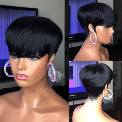 Close-up texture of Flandi Pixie Cut Wig shows soft hair and natural sheen for everyday wear.