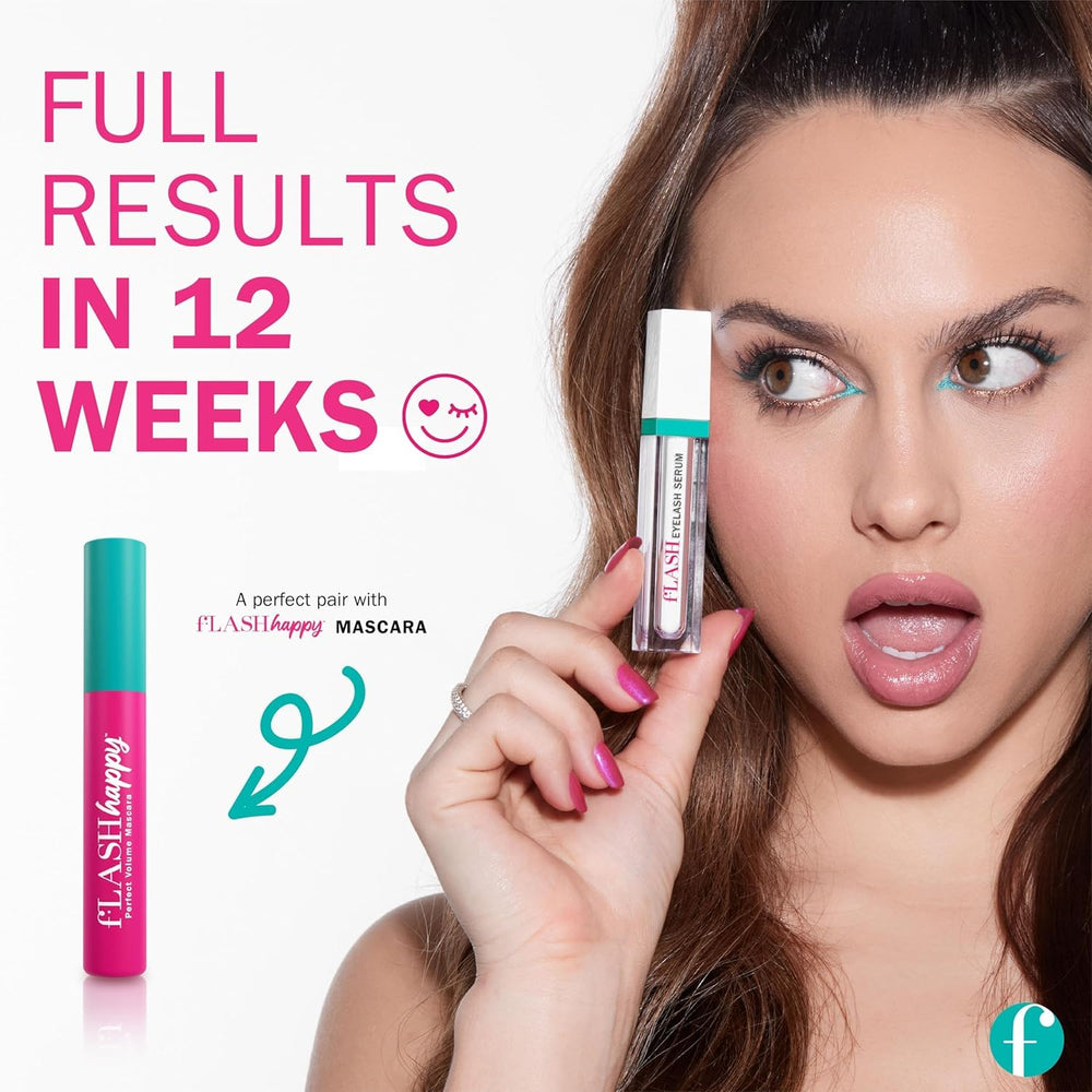 FLASHSERUM visible results in about 2 weeks with fuller-looking lashes.