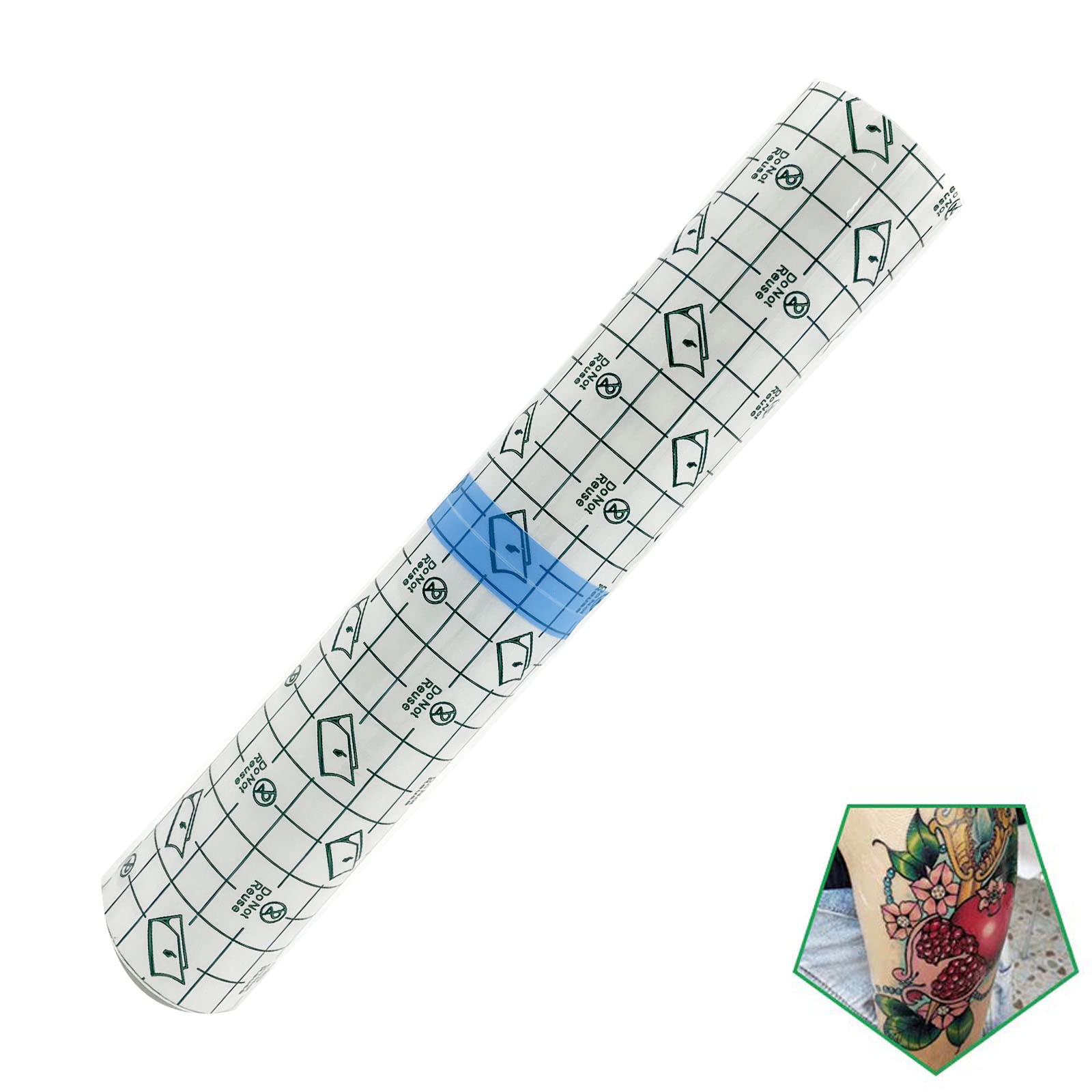 Flatoedu tattoo aftercare bandage roll package showing waterproof protective film.