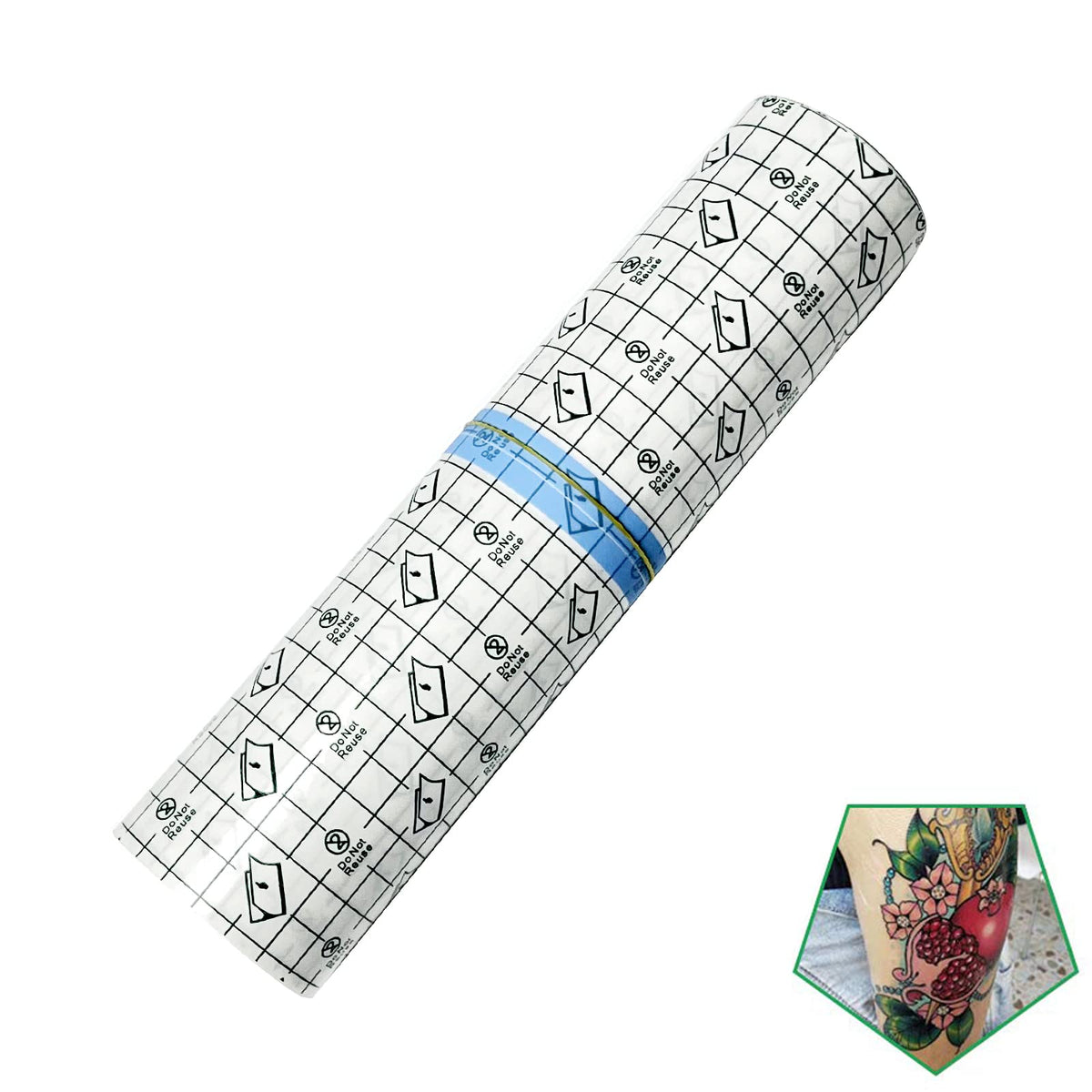 Flatoedu tattoo bandage with grid lines on back paper for easy sizing
