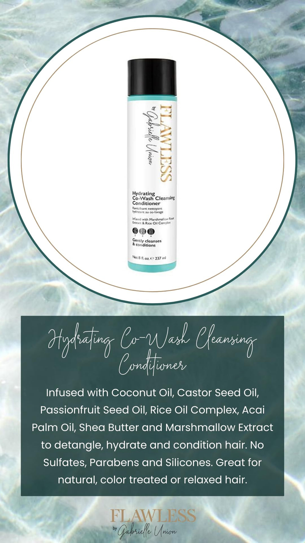 Detangling action with Flawless co-wash as hair is prepared for moisture