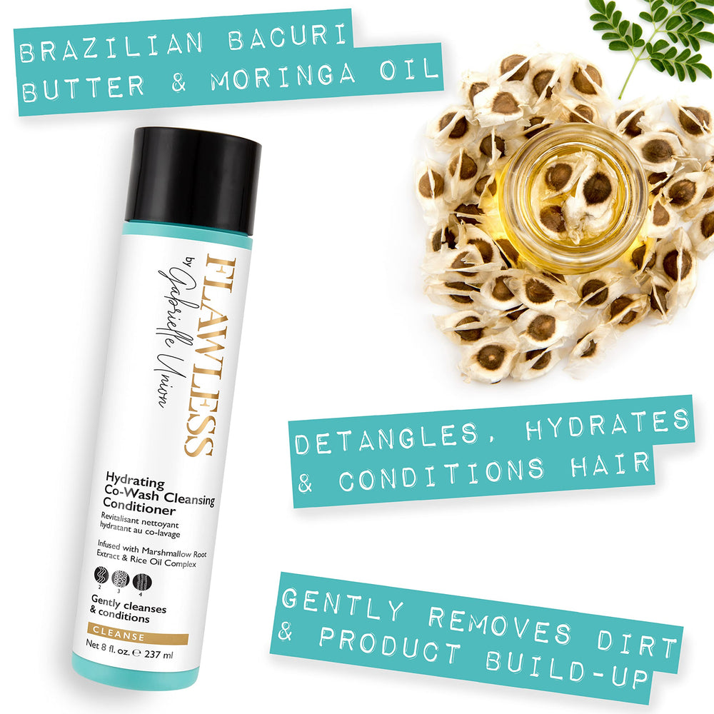 Ingredients highlight: Bacuri Butter and Moringa Oil support detangling and hydration in Flawless co-wash