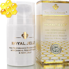 Fleur De Lis Naturals face cream with royal jelly jar close-up for hydration