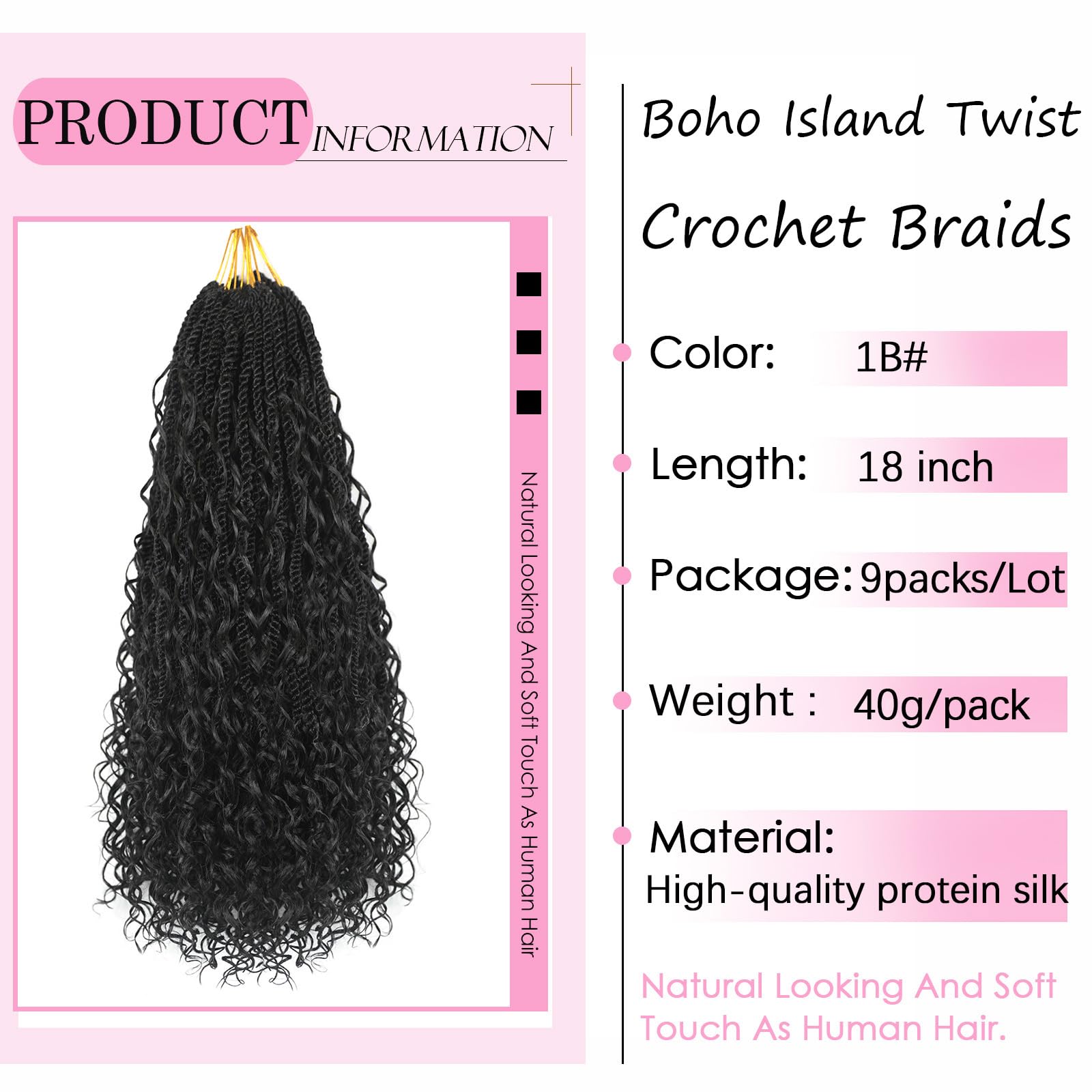 Fleurlyt protein fiber curls deliver soft texture and realistic end curls.