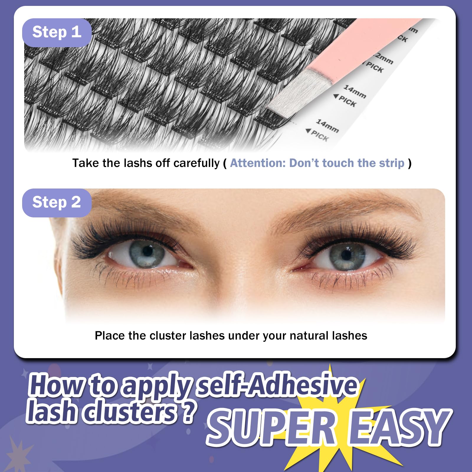 FLOMAZE root glue-strip close-up emphasizes no-glue application convenience.
