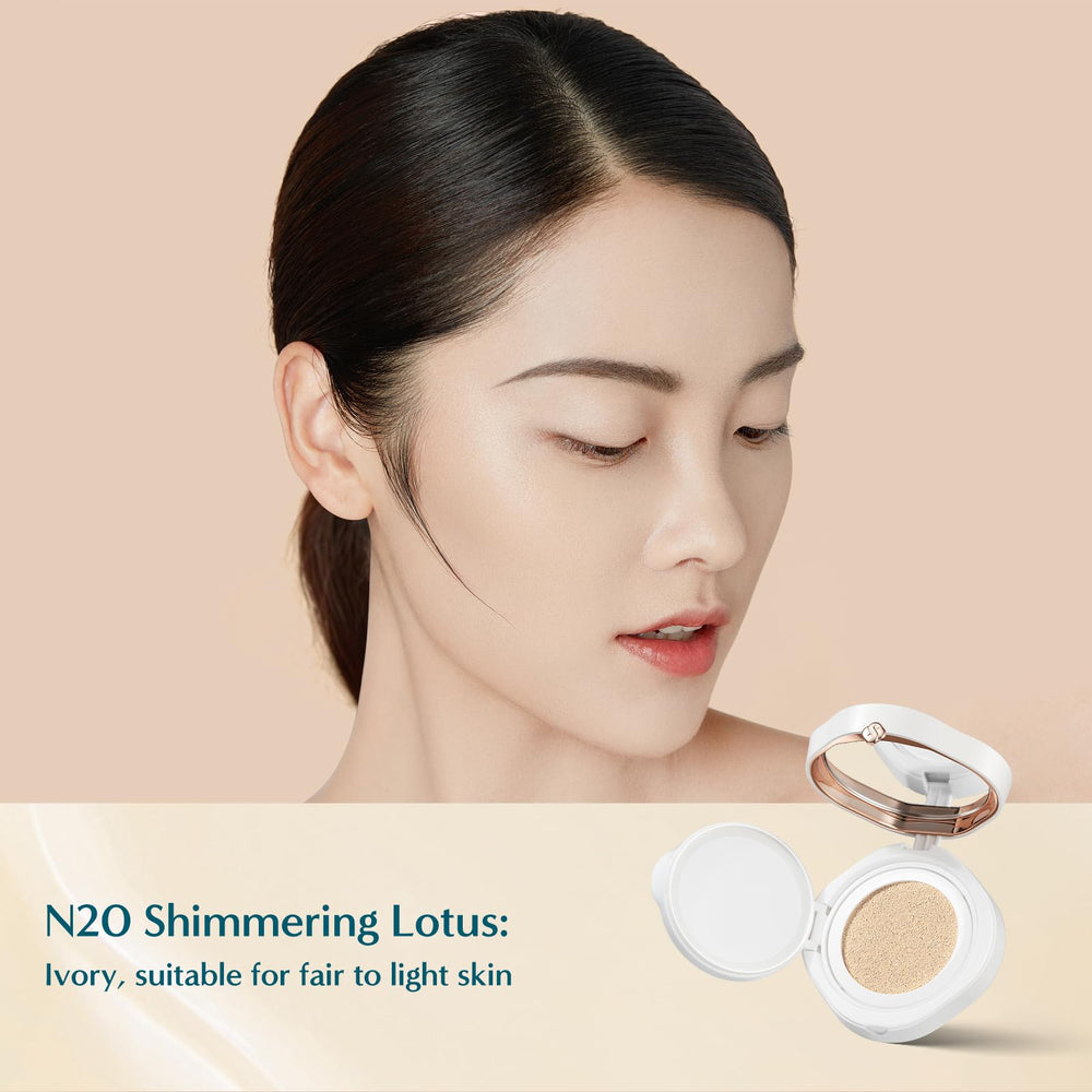 Florasis Flawless Jade N20 Shimmering Lotus swatch demonstrates luminous, natural coverage