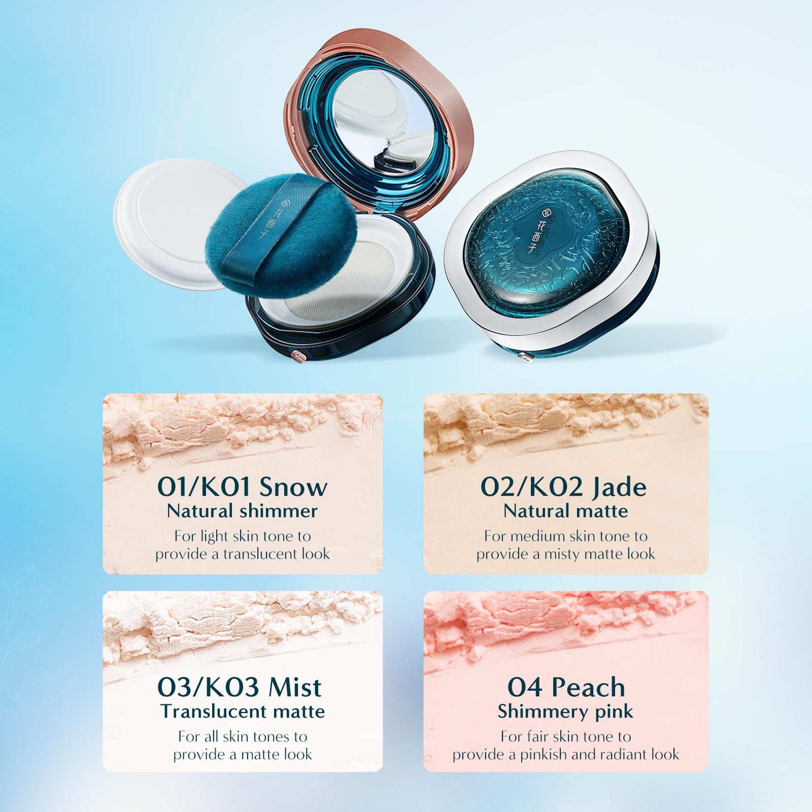FLORASIS translucent powder minimizes pores with shine control