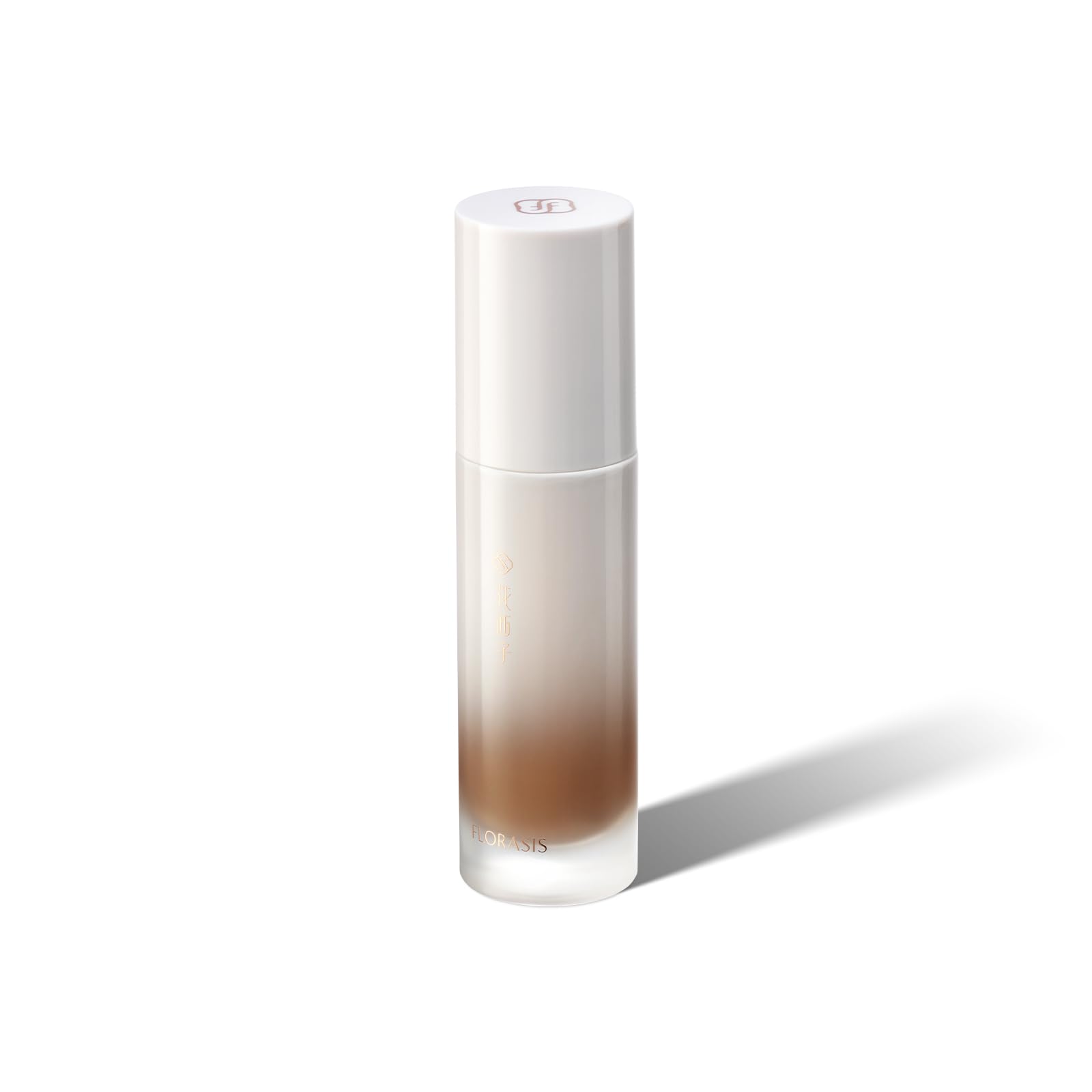 FLORASIS Serum Touch longwear bottle with pump illustrates hydrated, even coverage.
