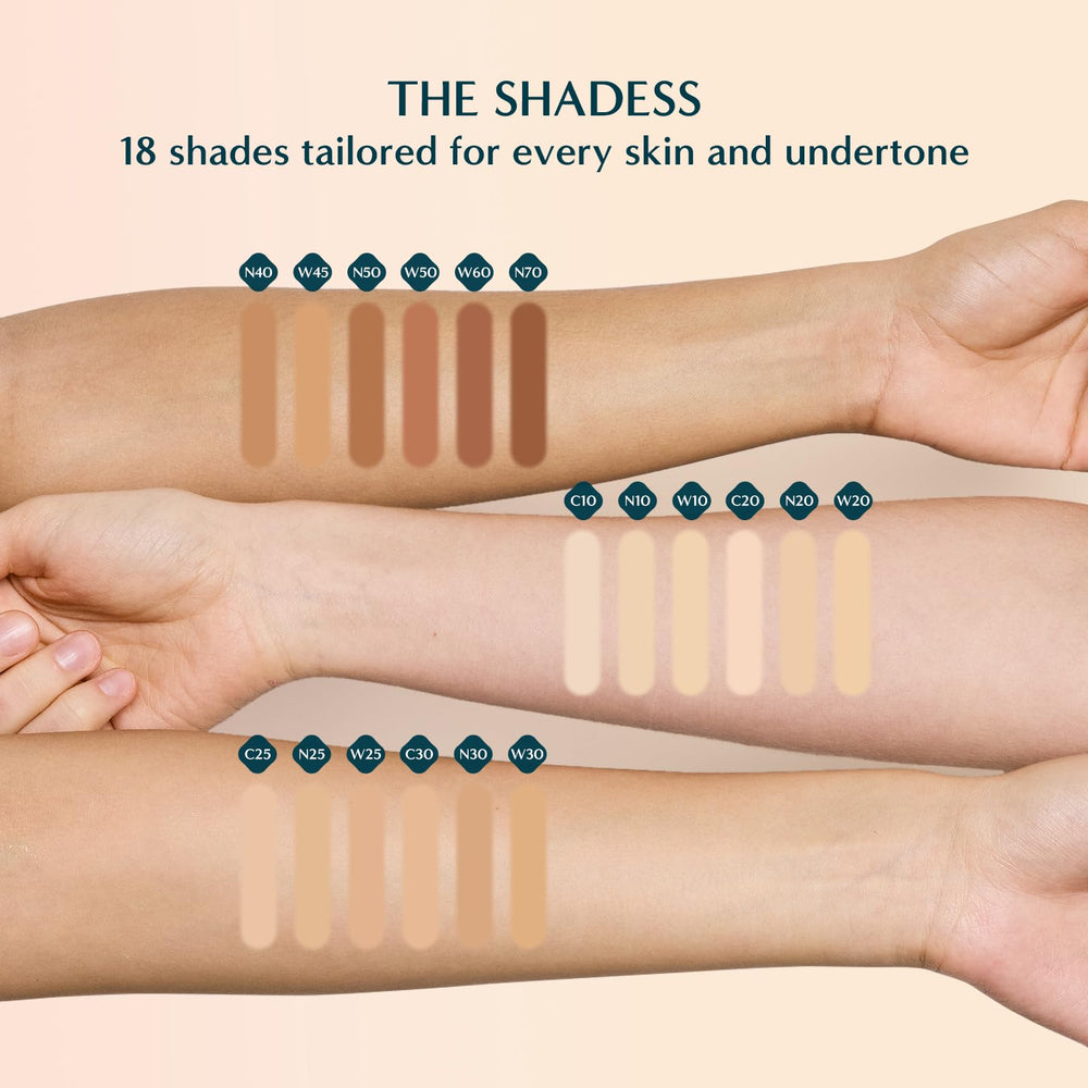 FLORASIS Serum Touch W60 Ocher swatch demonstrates warm tone ready for daily wear.