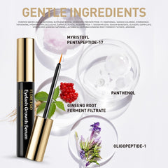 Floretsio lash serum applicator brush applying serum along lash base for precise use.