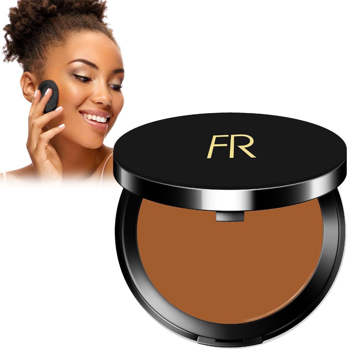 Flori Roberts Cream To Powder Foundation bottle close-up with lasting matte finish