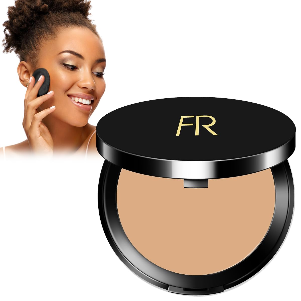Flori Roberts Cream To Powder Foundation compact for a seamless all-day matte finish.