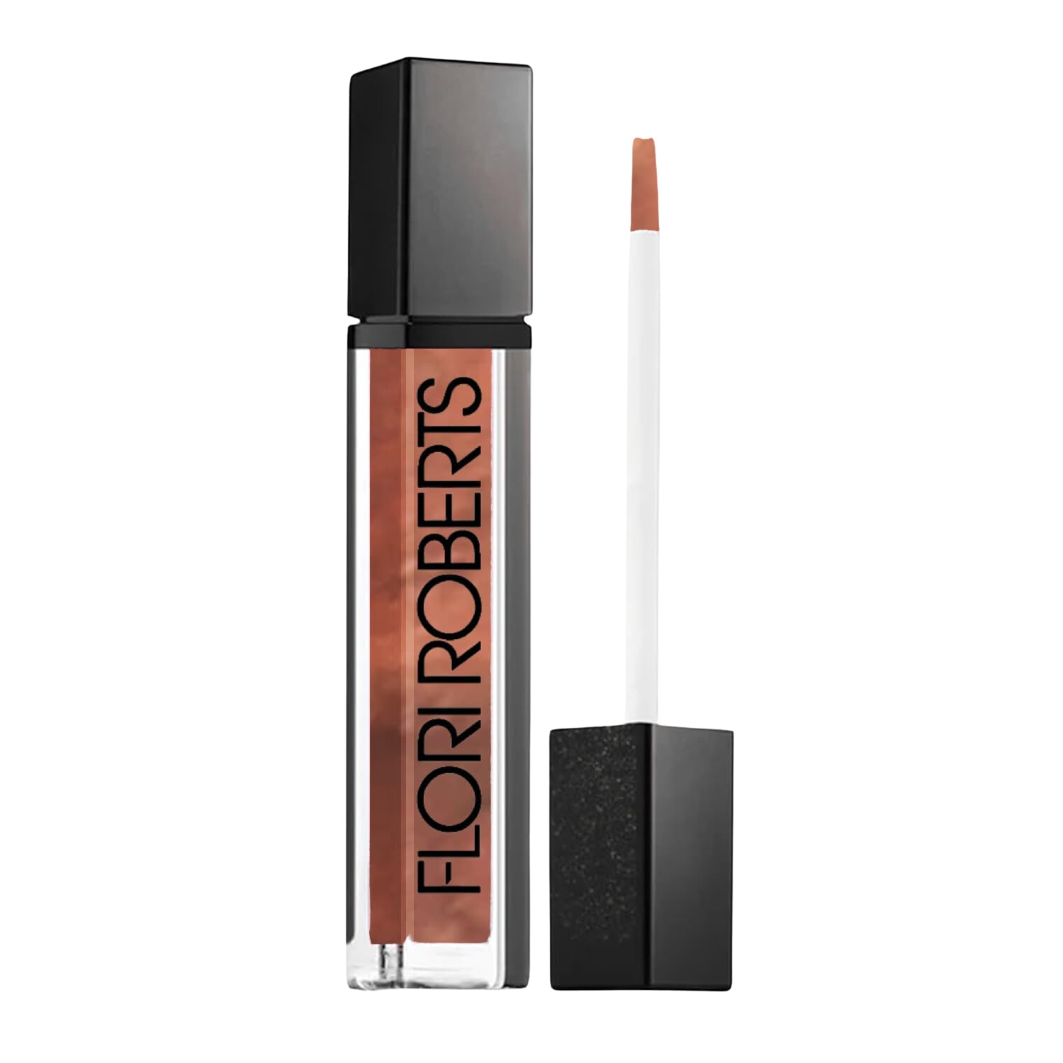 Flori Roberts Mineral Base Lip Shine swatch showing pigment-rich shade for deeper skin tones