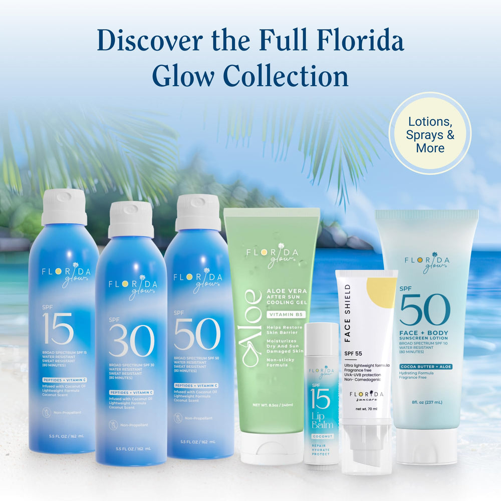 Florida Glow face mist with coconut oil protects makeup and skin.