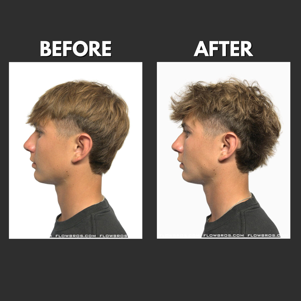 Flow Bros Sea Salt Spray texture on hair, highlighting natural volume and movement.