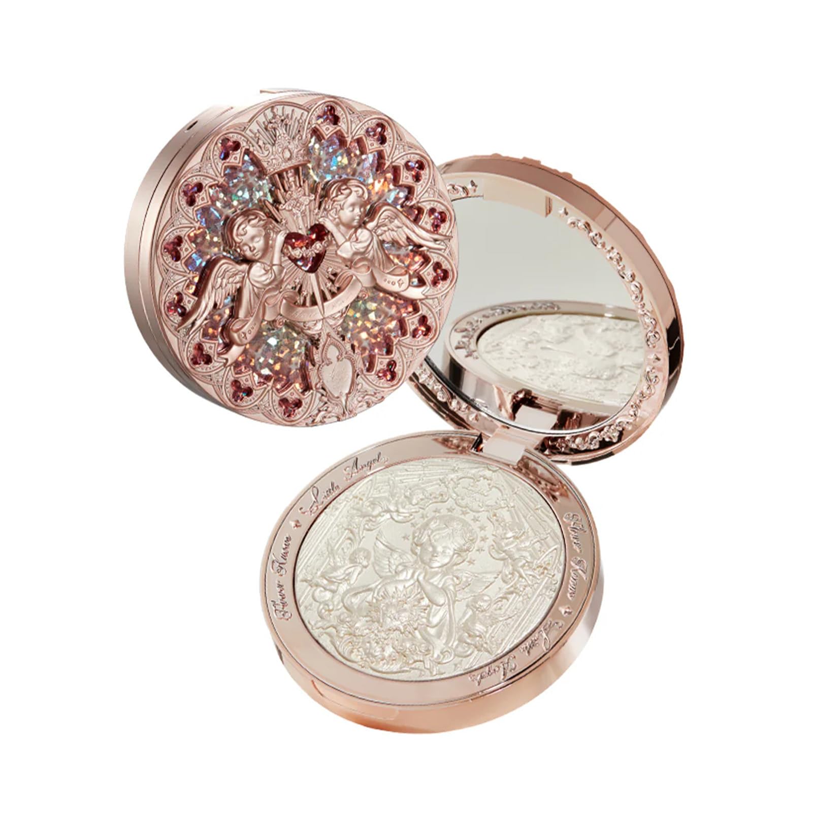 Flower Knows Little Angel embossed highlighter compact for celestial glow