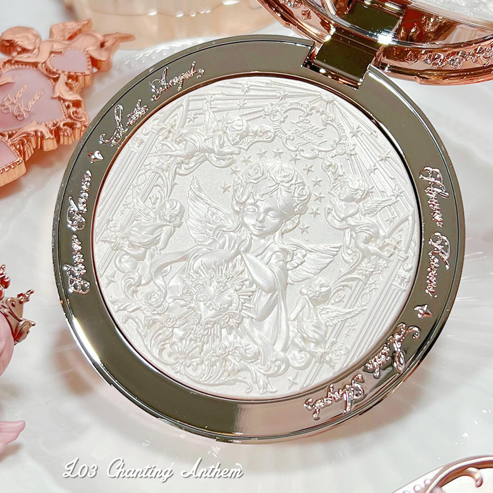 Embellished packaging evokes rose-window light and divine glow