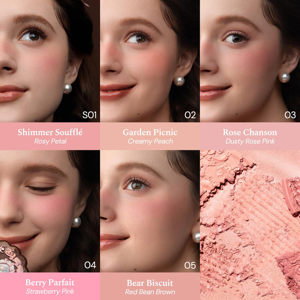 Flower Knows Silk Satin Blush delivers natural glow with a soft finish.