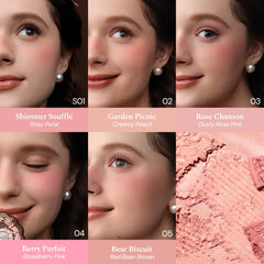 Flower Knows Silk Satin Blush delivers natural glow with a soft finish.