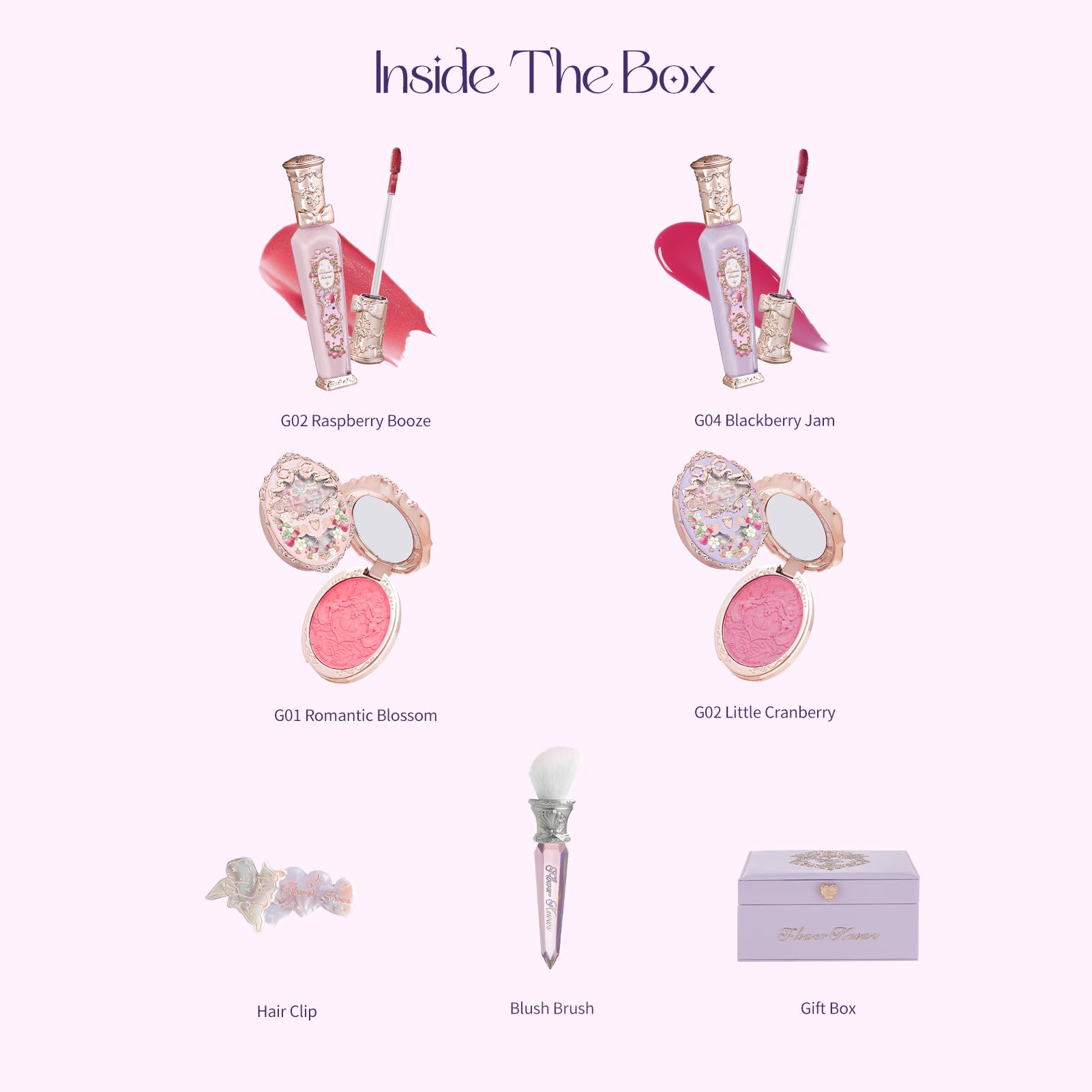 Flower Knows seven-piece makeup kit with mirror for on-the-go touchups