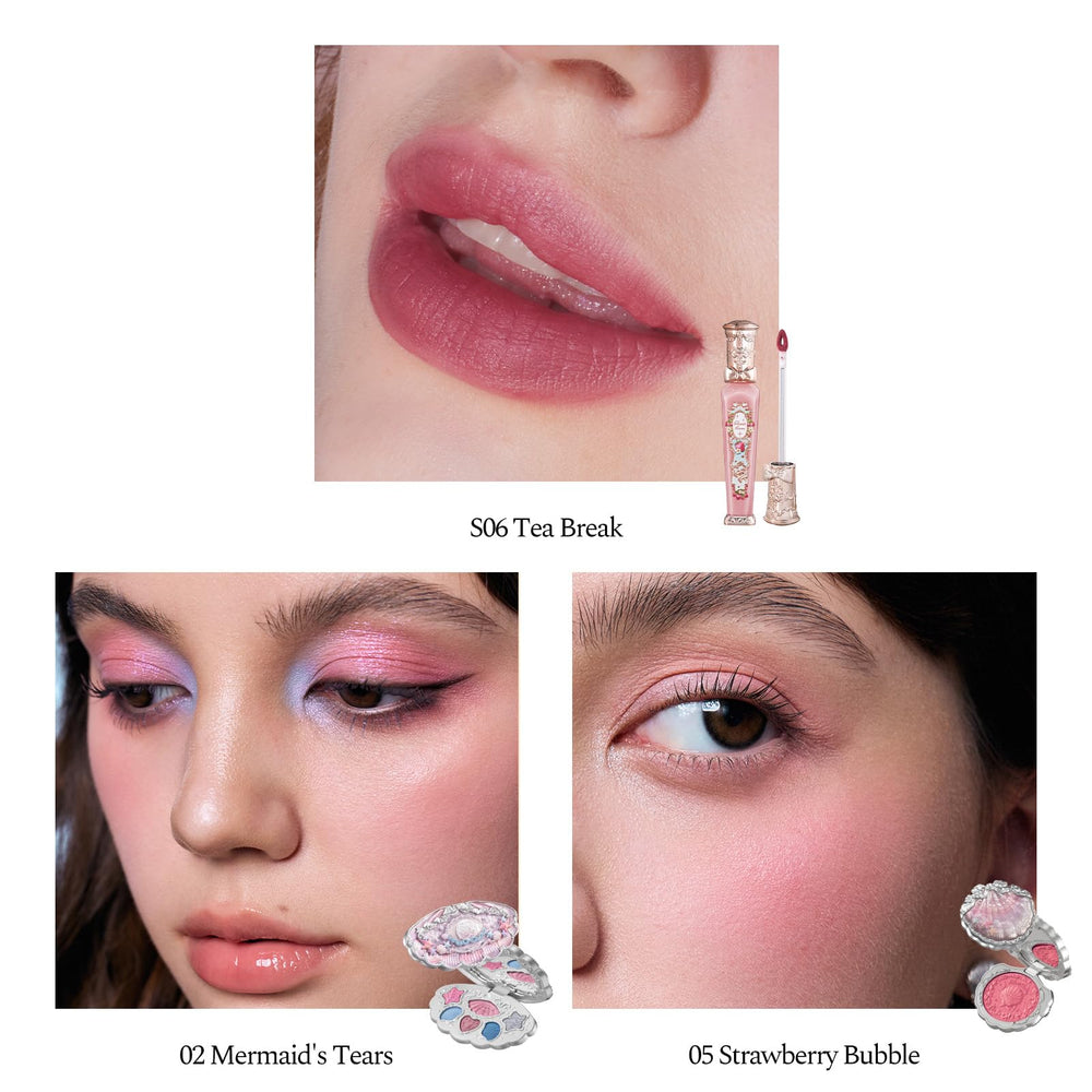 Flower Knows Strawberry Rococo Lip Cream S06 delivers hydrating color.