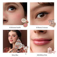 Flower Knows Swan Ballet Embossed Blush close-up with festive pattern.