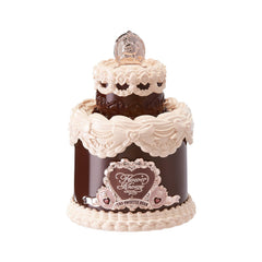 Flower Knows Sweetie Bear bottle close-up with whimsy cream cake motif for playful vanity appeal.
