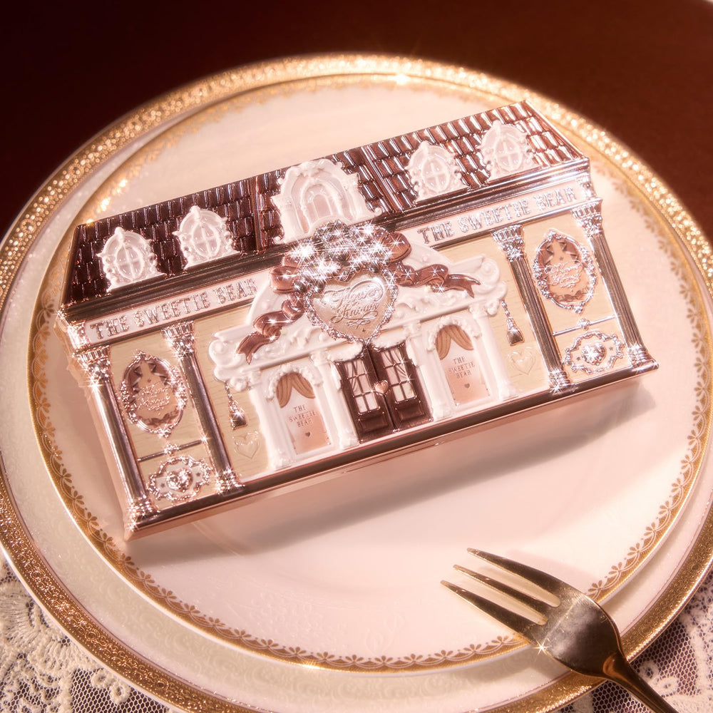 Flower Knows Sweetie Bear palette case open reveals gift-ready neoclassical design.